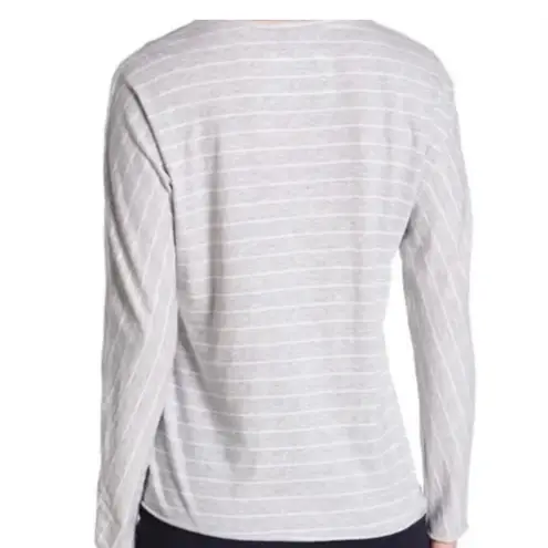 Frank & Eileen The Lab Continuous Long Sleeve Melange Gray White Raw Hem Top