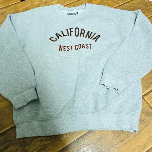 Pretty Little Thing Grey Marl CALIFORNIA West Coast Slogan Oversized Sweater M 