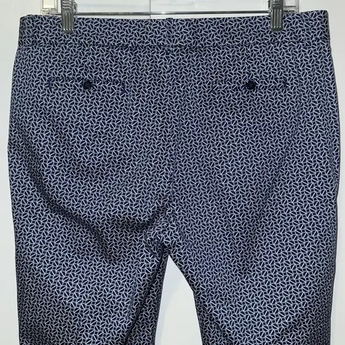 Brooks Brothers 346 Blue & White Print Natalie Fit Cropped Pants Women’s Size 10
