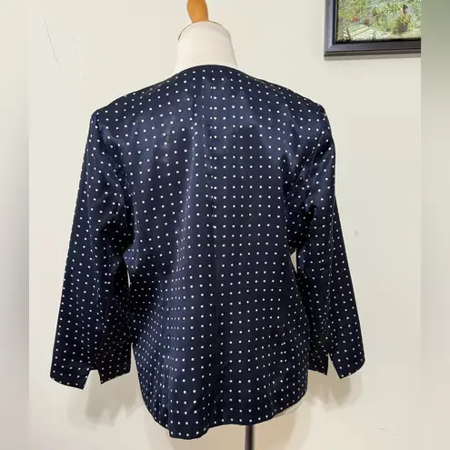 Pendleton Silk Blend Jacket Go Graphic Blazer Lightweight Pocket Navy Size 12
