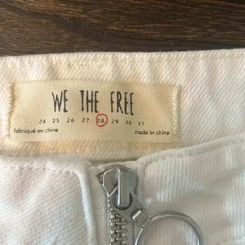 We The Free  By Free People Women's Zip It Up Mini Denim Skirt White Size 28