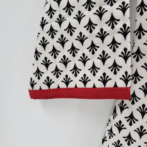 Soch Womens Dress M Black White Allover Print Round Neck 3/4 Sleeve Shift Tunic Size M