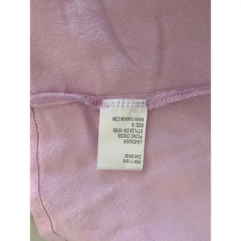 Yumi Kim Lavender Purple Pink Bow Smocked Back Midi Length Picnic Dress 8