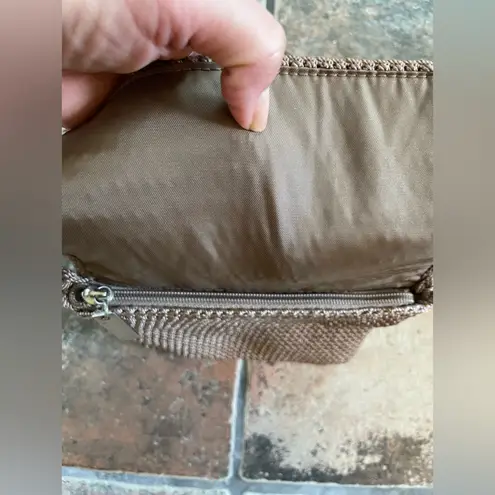 The Sak  Taupe Crochet Knit Purse Woven Crossbody Bag Boho Hippie Style