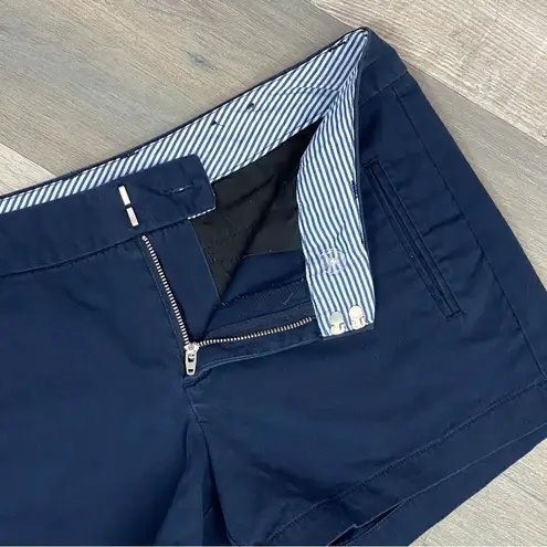 Stylus Mid Rise Twill Chino Shorts Navy Blue 6 Blue