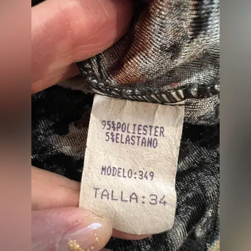 SOPHIA Floral Burnout Velvet & Mesh Top – Black – Size 34 (S/M) – EUC