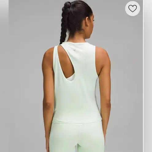 Lululemon NWT  Shoulder Cut-Out Yoga Tank Kohlrabi Green Silk Blend 10 Large