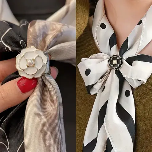 Set Of 2 Alloy Scarf Ring Set Glamorous Style Metal Scarf Buckle Dual