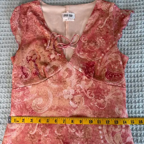 Vintage Byer Too Dress Medium Romantic Fairy Whimsigoth Rose Pink Coquette Y2K