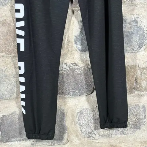 VS Pink Athletic Pants Joggers Woman's XS Black White Spellout Lightweight