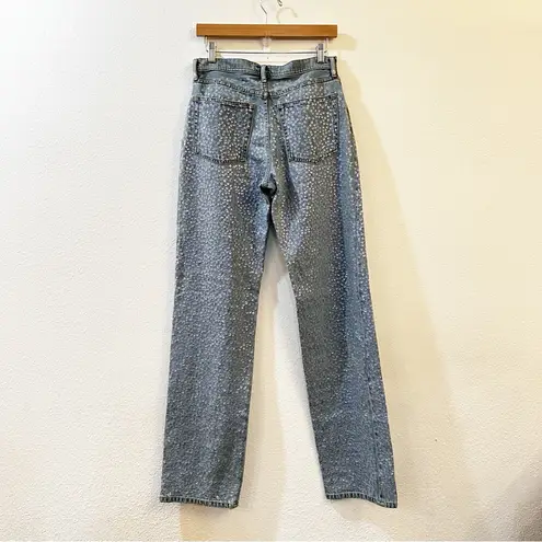 Acne Studios Mid Rise Sequin Straight Leg Jeans Denim Pants Size 38 US 10 Blue