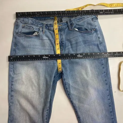 MOSSIMO Women’s Power Stretch Curvy Skinny Distressed Jeans Size 14 Short Blue