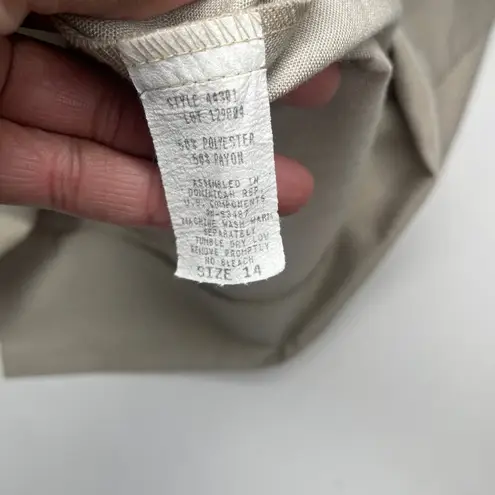 Fundamental Things Vintage Short Sleeve Blazer Jacket Size 14 Tan