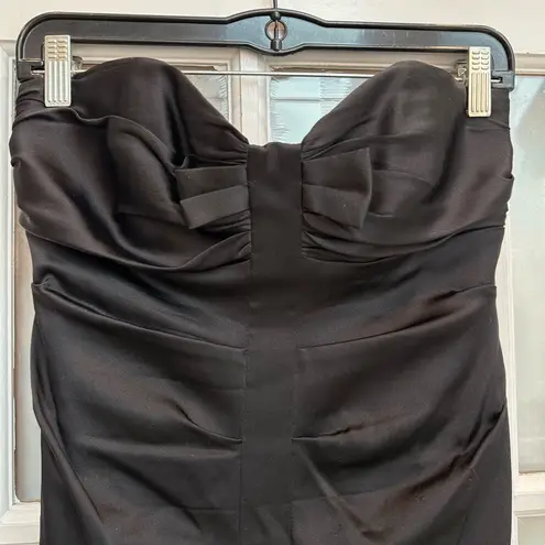 Nicole Miller Classic Timeless Black Silk Corset Bow Strapless Dress Size 6 S