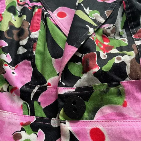 EUC Funky Floral Stretch Cotton Insight New York Jacket 14 Boho Indie Sleeze Pink