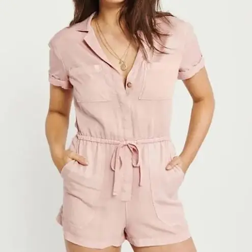 Abercrombie & Fitch  Light Pink Lyocell Utility Romper