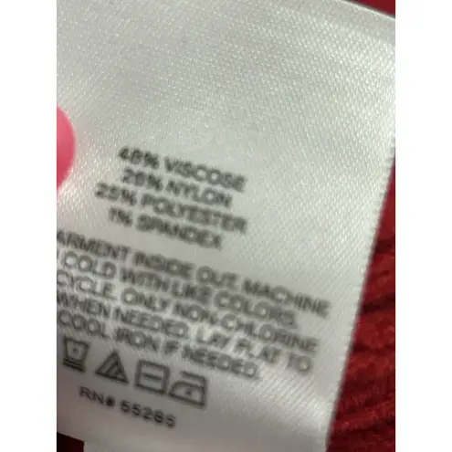 EXPRESS  Puff Sleeve Ribbed Sweater‎ Red Size XS thumbnail 5