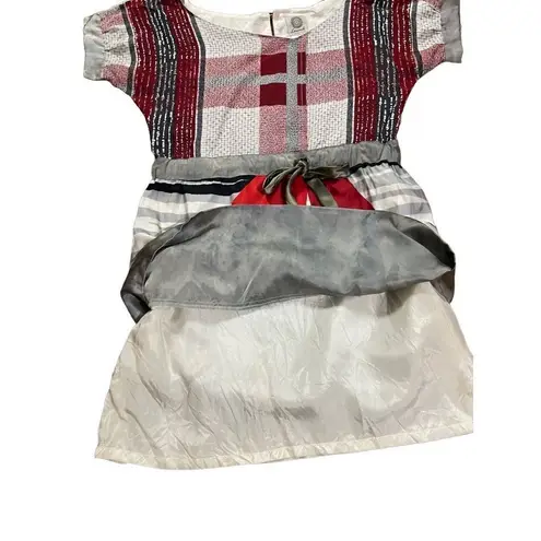 Launch by Susan Young abstract sailboat novelty 100% silk dress size XS Red