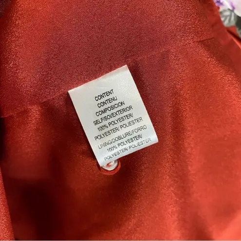 WAYF Floral Puff Sleeve Ruffle Layer Red & Violet Polka Dot Dress