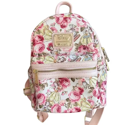 Lounge Fly Disney‎  Beauty and the Beast Floral Print Mini Backpack Belle