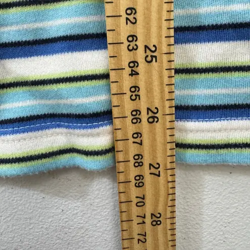 Bobbie Brooks Ladies xl Striped Polo Shirt Blue Green White Nautical Cool color