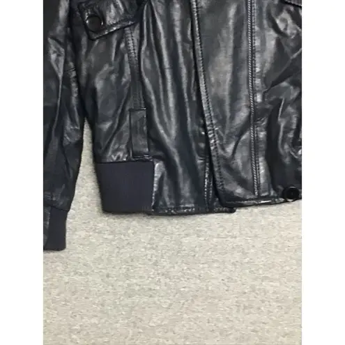 Pelle Studio Adult‎ Jacket Medium 100% Leather Black Y2K Bomber