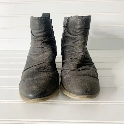 Baretraps Pennie Womens 9M Charcoal Zip Ankle Boot Bare Traps Booties Ruched