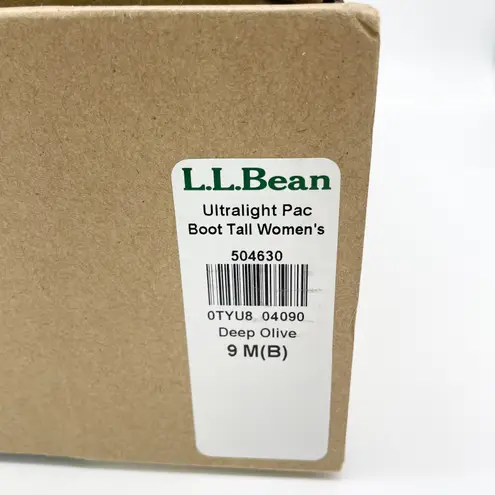 L.L.Bean Ultralight Pac Boots Tall Insulated Winter Boots Deep Olive 9 Green