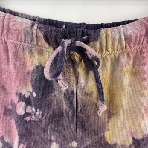 Maronie New Tie Dye Sweatpants Drawstring Waist Eggplant Multi