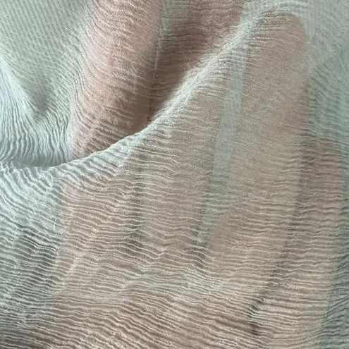 Vintage Mary Green Silk Sheer Mesh & Lace Fairy Slip Dress Nightie Small Grey Gray