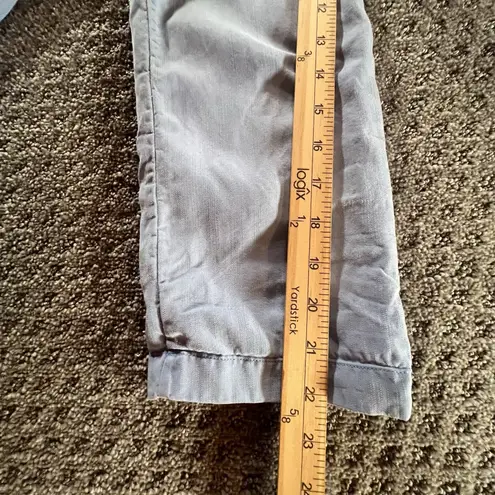 Soft Surroundings Tencel Chambray Tunic Top Blue Button Front Roll Tab Sleeve M