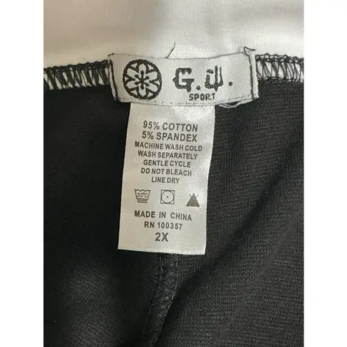 Woman’s G. W. Sport Black With White Band Capri Active Pants 2XL Size 2X