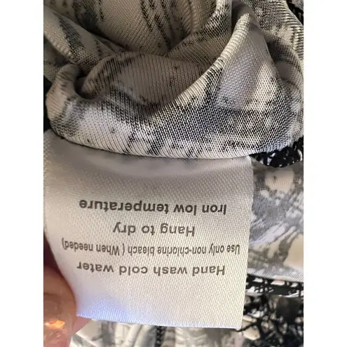 None Black White Cross Hatch Print Sun Dress XL