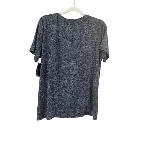 Calvin Klein Women's  Black Grey Heather Short Sleeve Twist Front Tee L