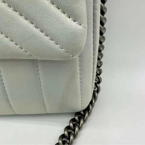 Henri Bendel 712 Wallet Crossbody Bag Quilted Iridescent Opal Long Chain Strap