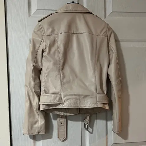 All Saints | Light Pink Leather Biker Jacket Size 0