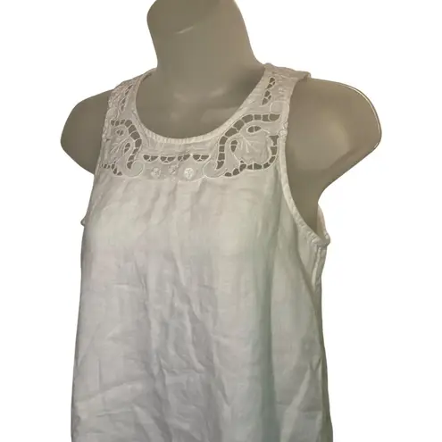J.Crew White Linen Sleeveless Dress XXS coastal resort wear Beachy Classic