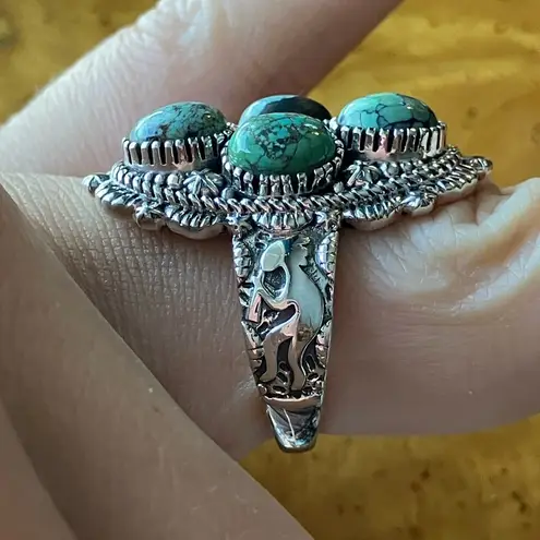 Matrix Turquoise Sterling Silver Ring Size 7 Blue