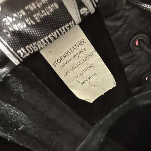 Vintage Rare Stormy Leather black bustier Corset Dress Fetish Kinky bones fitted Size XL