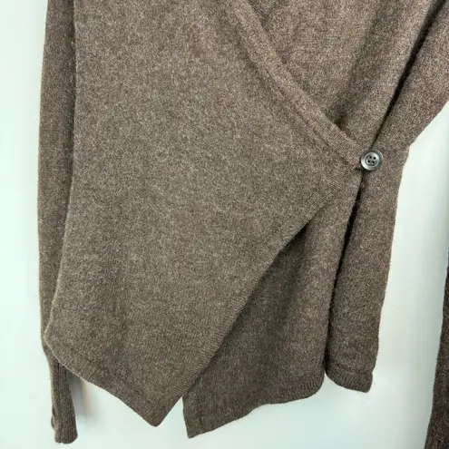 Betabrand Black Sheep Wool Alpaca Wrap Cardigan Sweater Brown Sz S/M