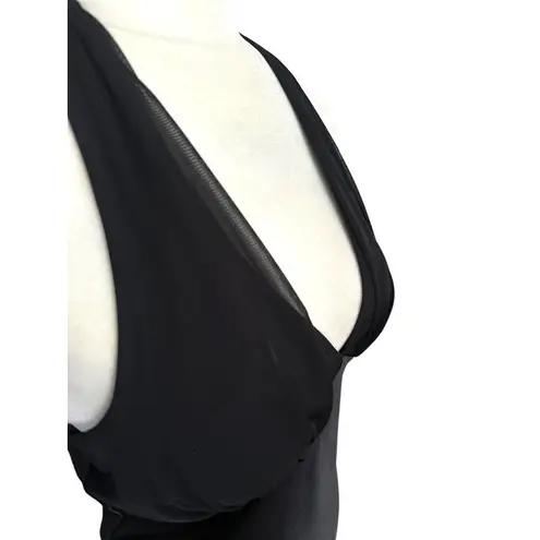 Vintage BMoss Dress Black Midi Halter Dress 6 Babydoll Y2K Whimsigoth Goth Hoco