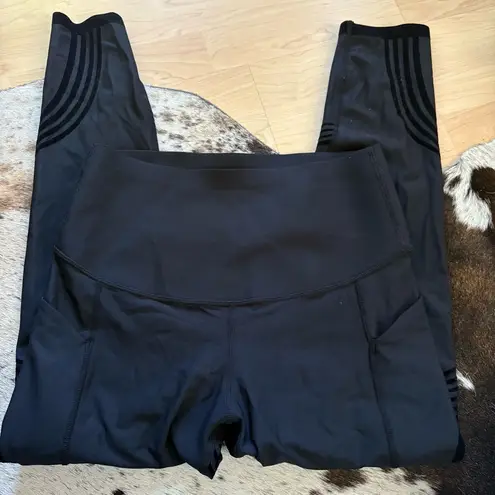 FANKA Black Body Sculpt 7/8 Leggings Size Medium Velvet Details