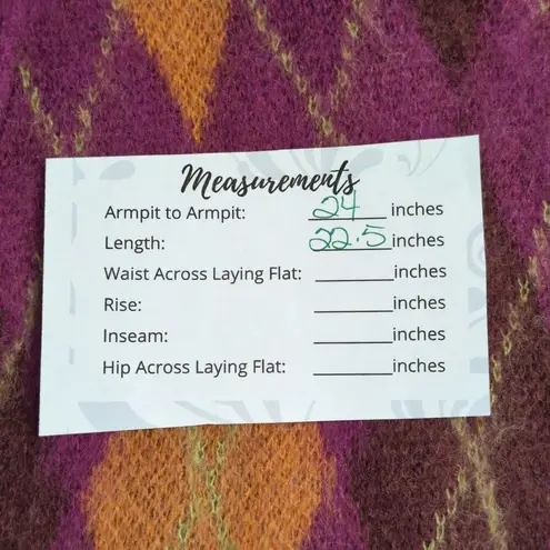 Daydreamer NWT Fuchsia Sunset Argyle Button V Neck Long Sleeve Cardigan XL New