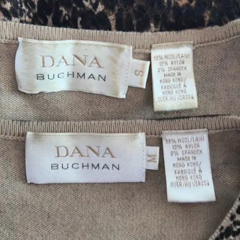 Dana Buchman Cardigan Sweater Set Black Brown Size S/M