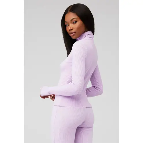 Show Me Your Mumu  Women's Layer Up Top Size XS Lilac Rib Knit Turtleneck - Image 3