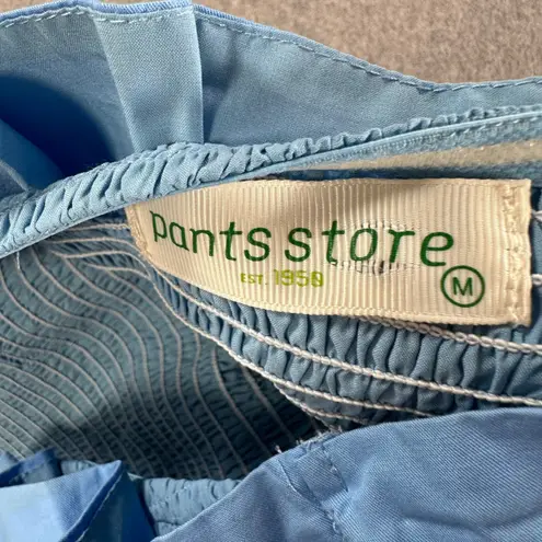 Pants Store Sleeveless Blue Shorts Romper Women's Medium Pleated Preppy Ruffle