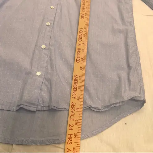 ATM Striped Button Down Boyfriend Shirt Sz XS Blue Nautical Classic City Girl White