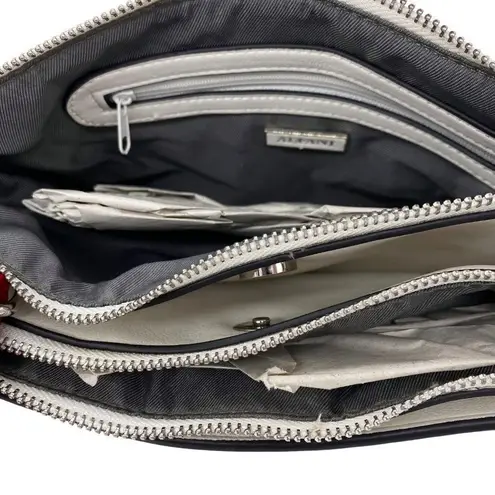 Alfani Miahh Web Strap Womens Crossbody Bag Double Zip Purse New