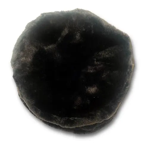 Black Faux Fur Bucket Hat Winter Soft Plush Fuzzy Warm Outerwear Unisex One Size