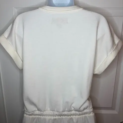 Andrew Marc Crew Neck Drawstring Cotton Blend Minidress Sweatshirt Dress M NWT
